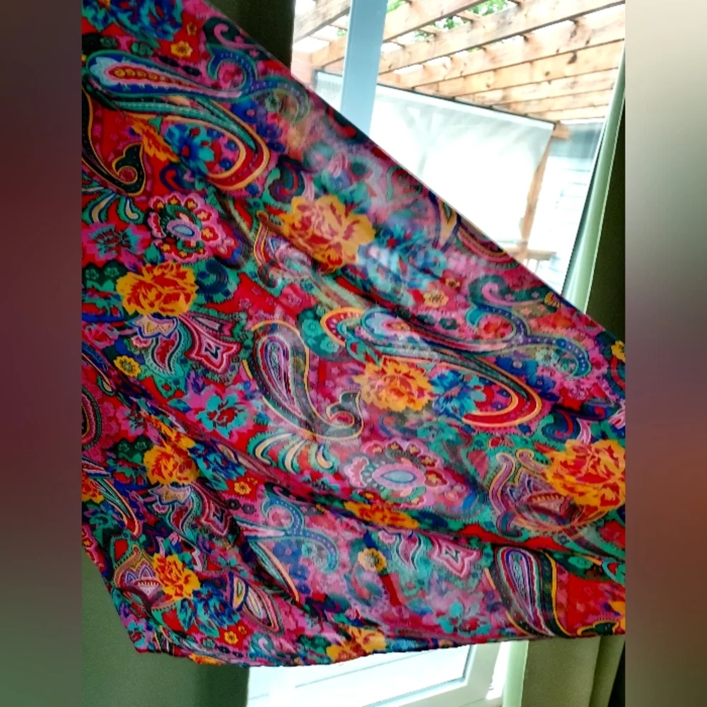 Vintage Colorful Paisley Floral Print Dress - Picture 9 of 12